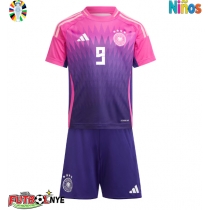 Camiseta Alemania Niclas Fullkrug #9 Visitante Equipación para niños Eurocopa 2024 manga corta (+ pantalones cortos)